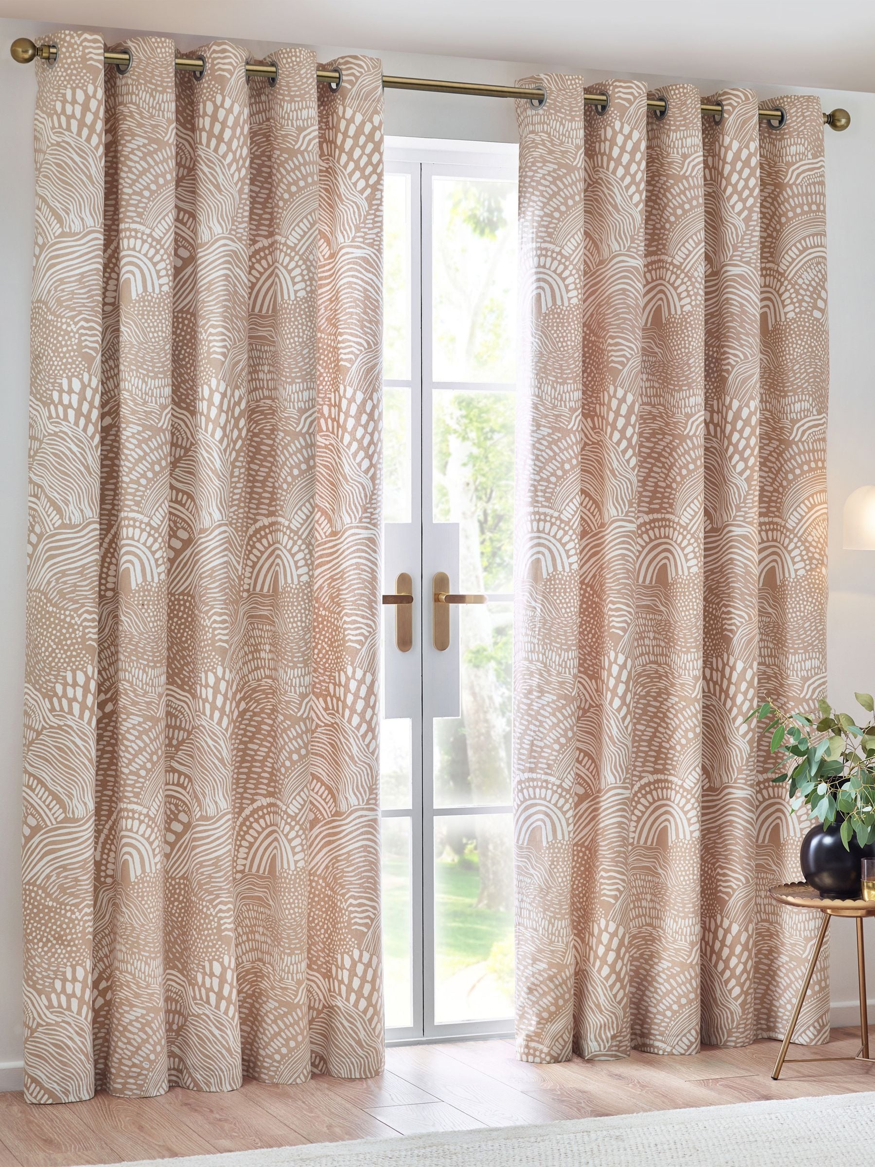 HÖEM Nola lightweight abstract eyelet curtains, UK version