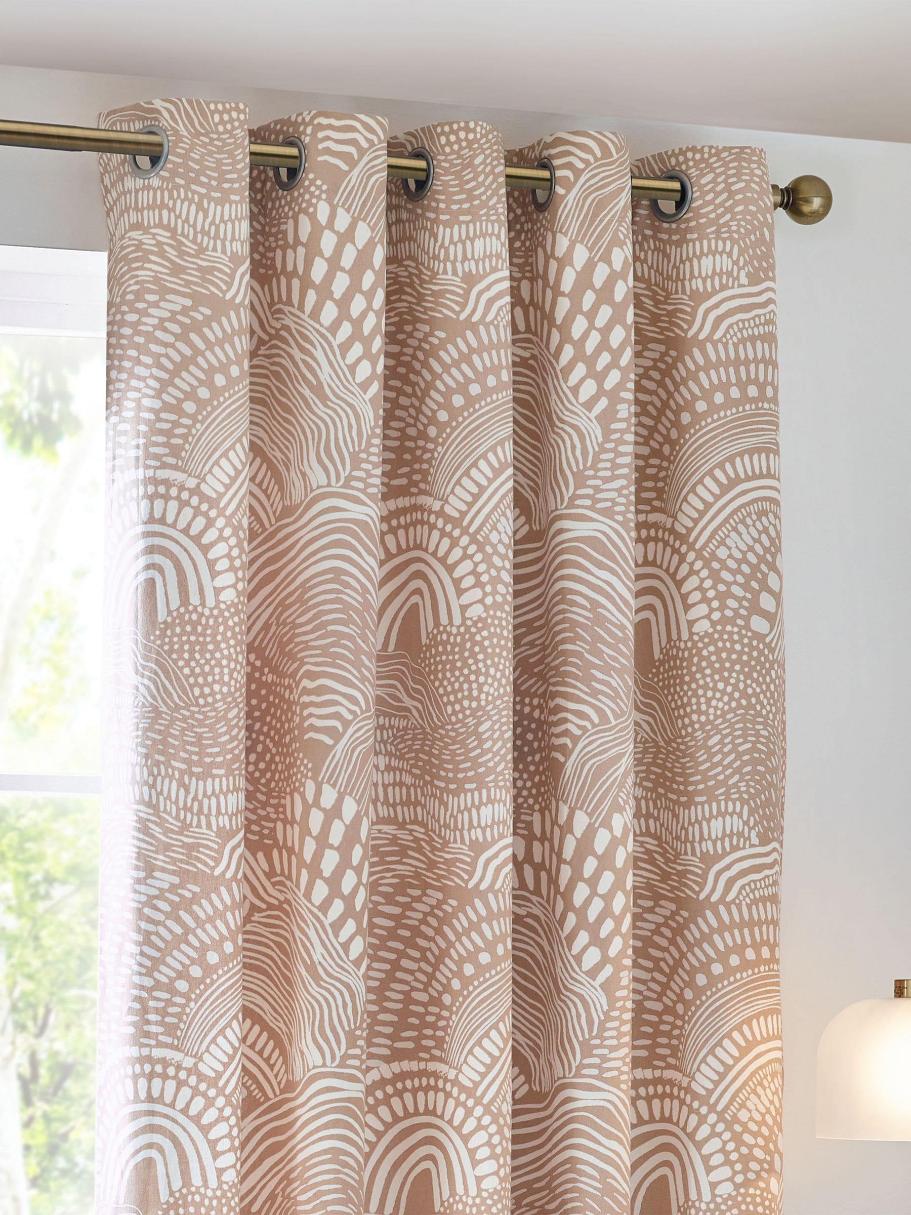 HÖEM Nola lightweight abstract eyelet curtains, UK version