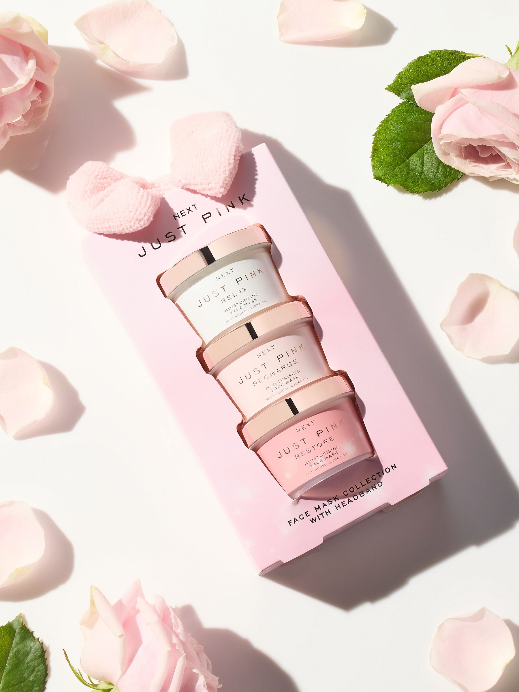 Just Pink face mask and headband gift set (British brand)