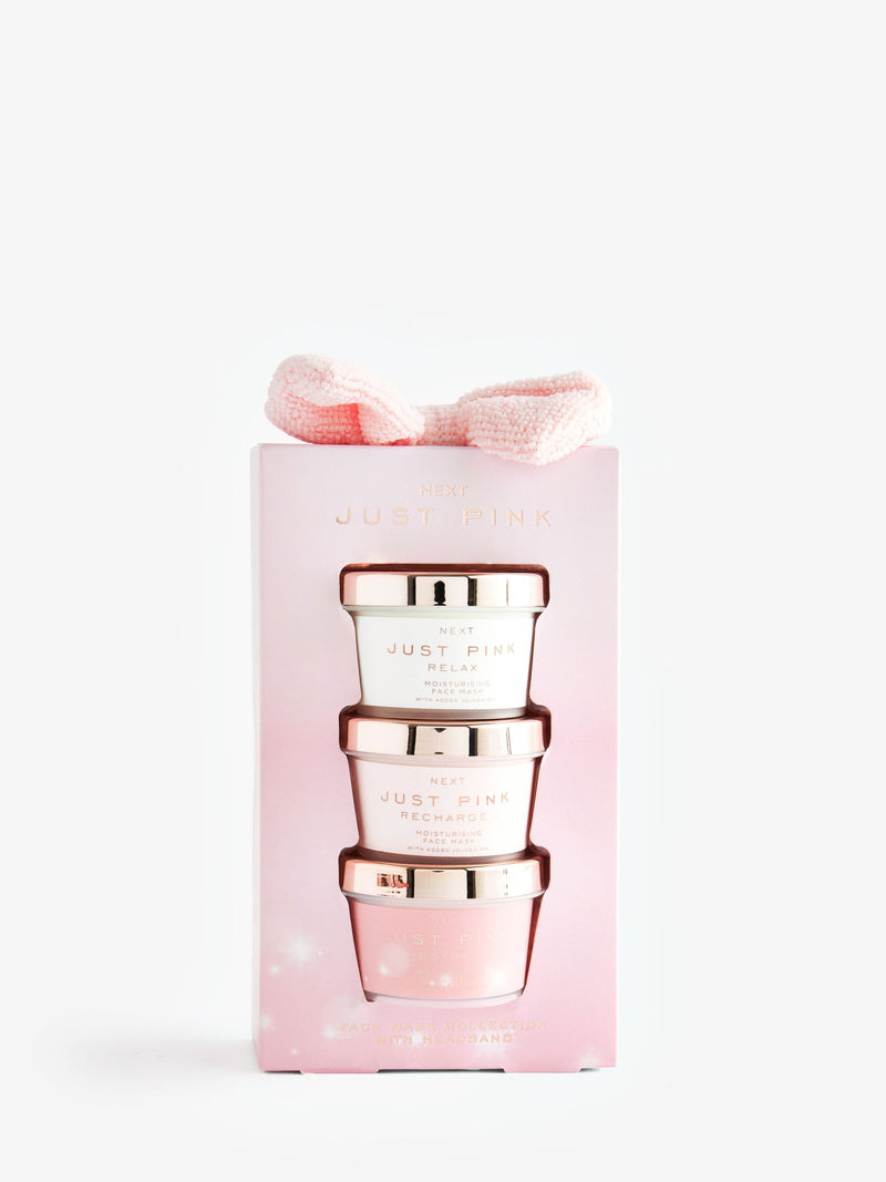 Just Pink face mask and headband gift set (British brand)