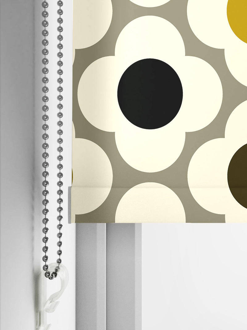 Orla Kiely yellow multi spot flower roller blind - British product