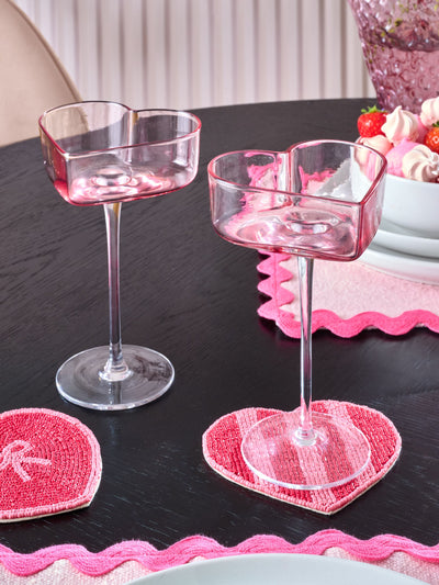 Neste Sett med 2 Rosa Hjerte Champagnecoupe - Kjøp online hos McGrocer
