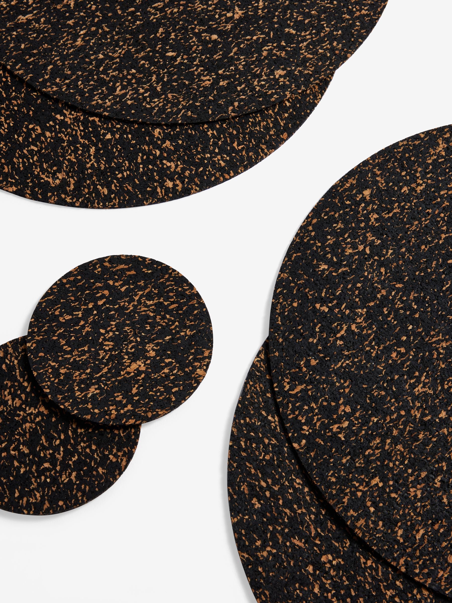 Natural black cork placemats and coasters set of 4 (British brand)