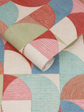 Graham & Brown wallpaper sample Red Stitch Craze, imported from the UK