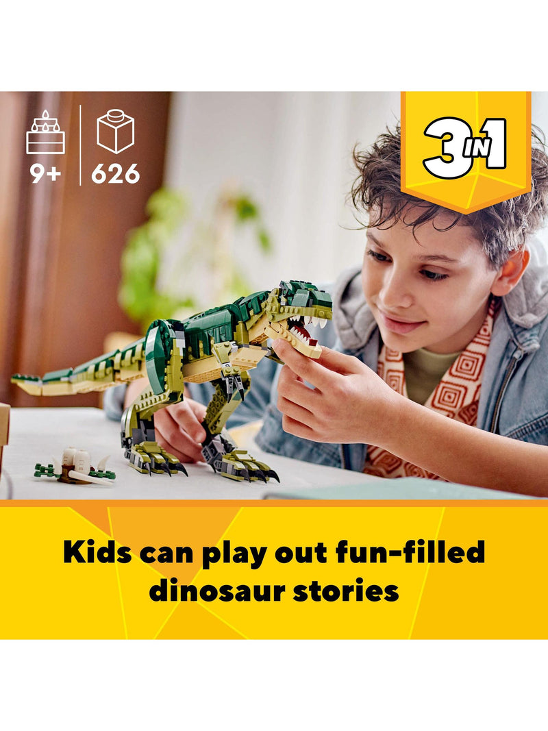 LEGO Creator 3in1 T-Rex dinosaur building set (British brand)