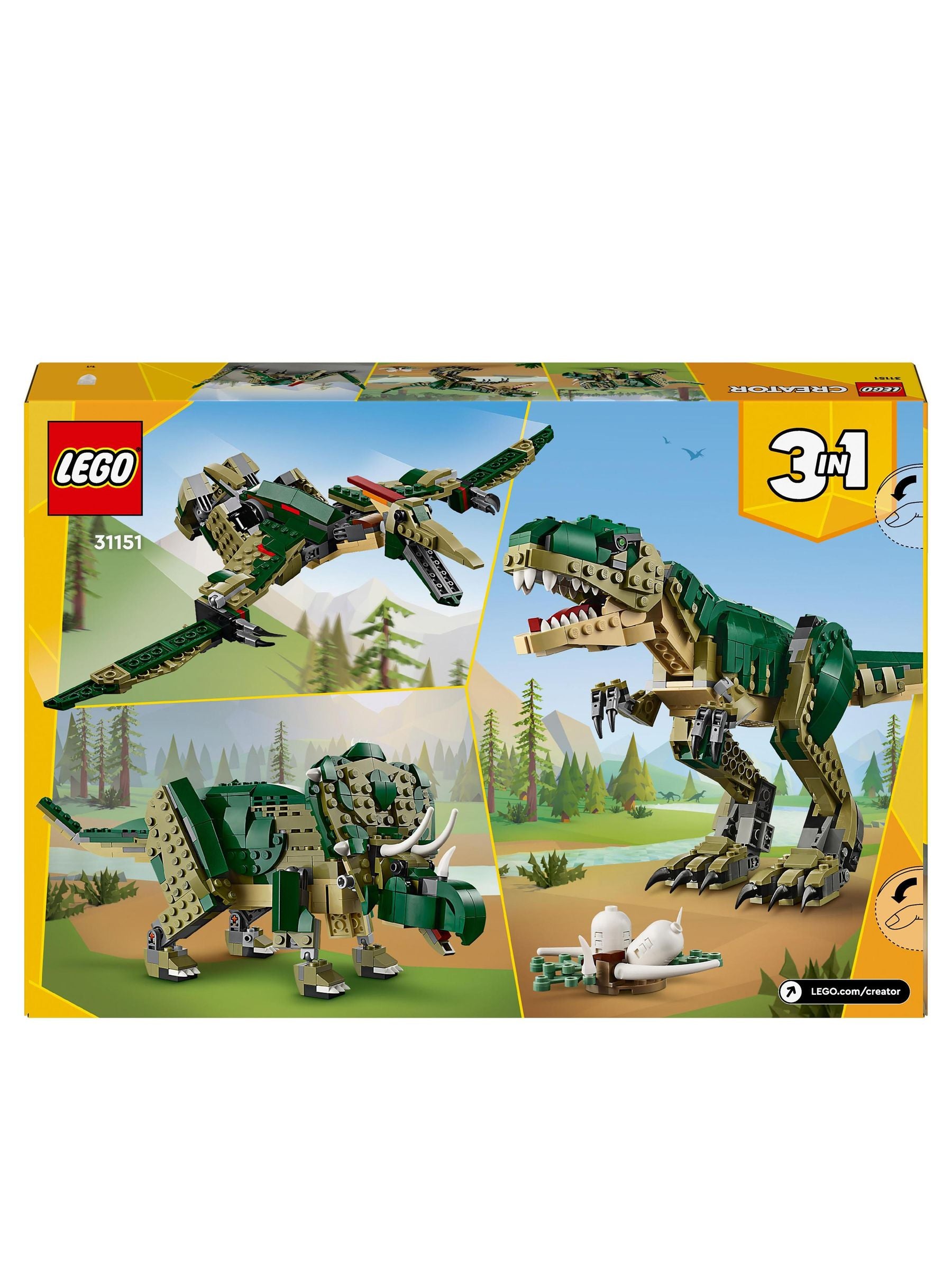 LEGO Creator 3in1 T-Rex dinosaur building set (British brand)