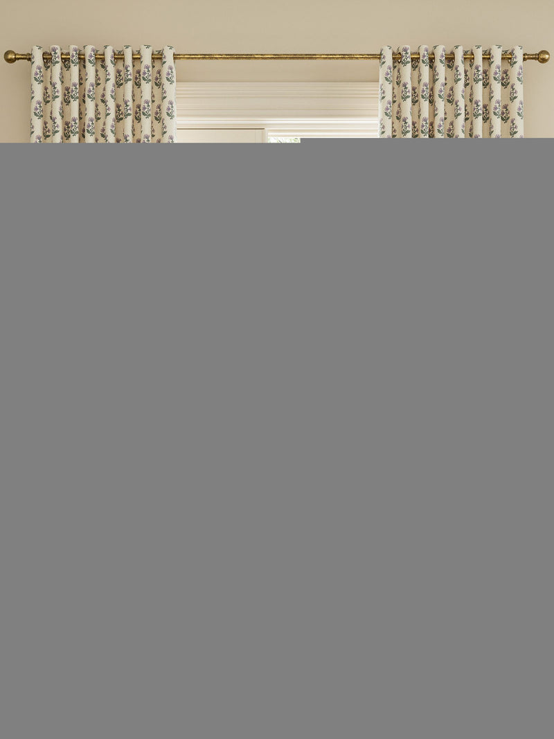 Joules Oat/Lilac Chamomile Blackout Eyelet Curtains