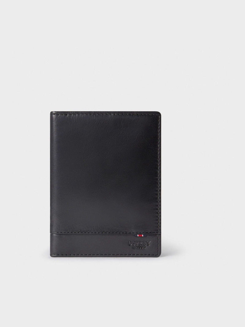 Osprey London black leather passport cover 13.5x10cm (British brand)