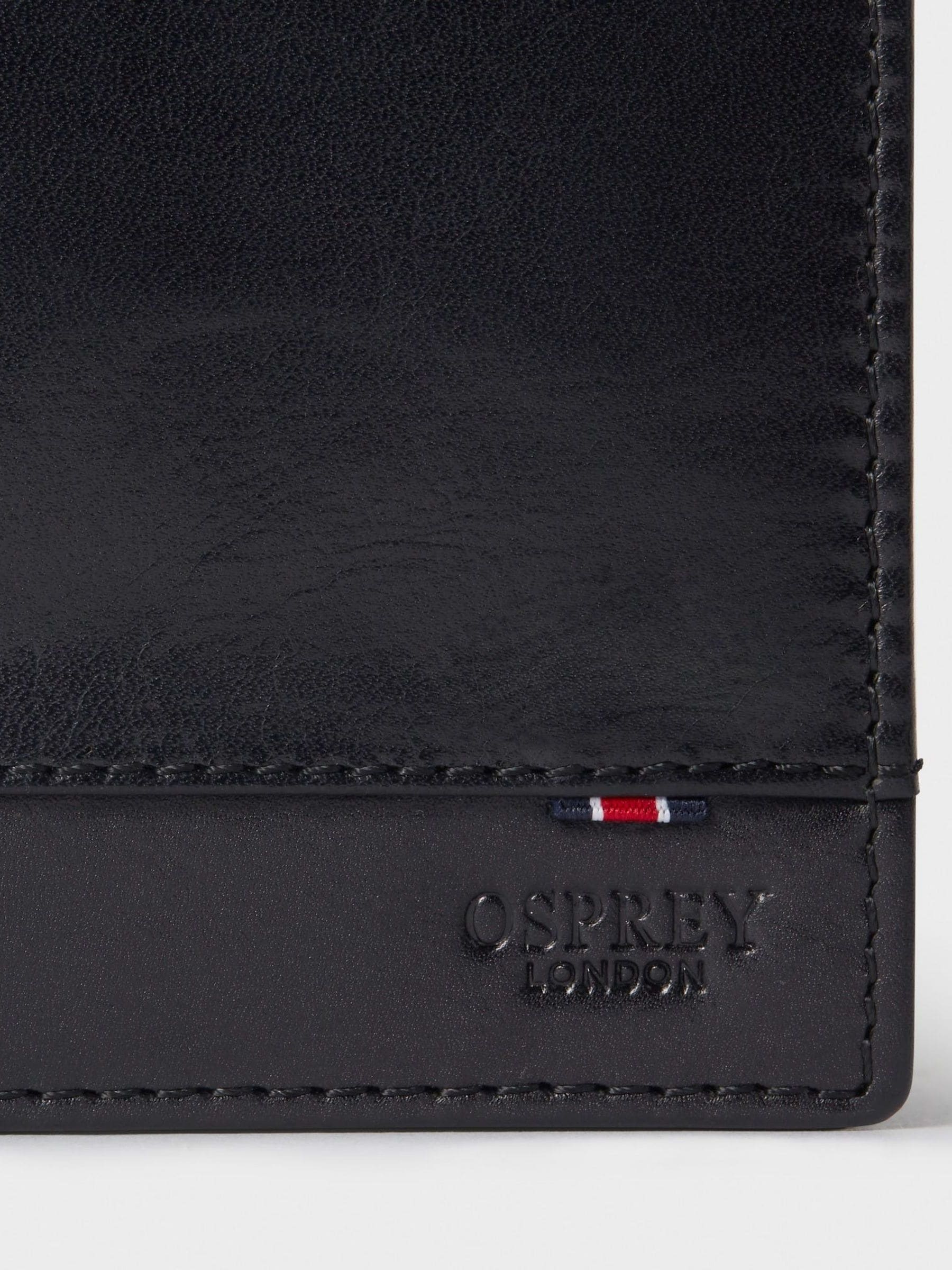 Osprey London black leather passport cover 13.5x10cm (British brand)