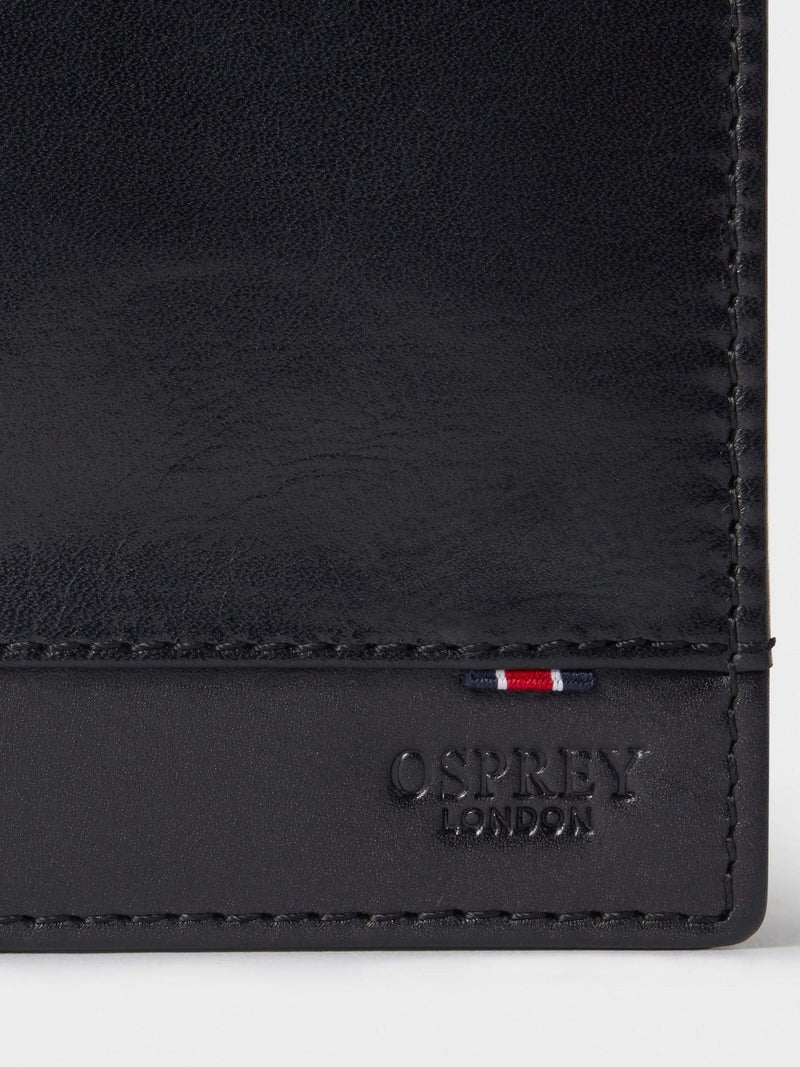 Osprey London black leather passport cover 13.5x10cm (British brand)