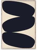 Paper Collective Beige Solid Shapes 01 Framed Wall Art Print in Natural Oak Frame