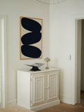 Paper Collective Beige Solid Shapes 01 Framed Wall Art Print in Natural Oak Frame