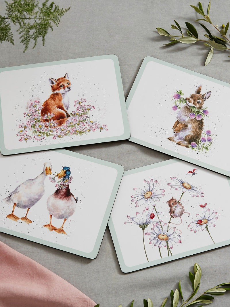 Royal Worcester Wrendale Designs Wildflowers placemats set of 4 40x29cm (British brand)
