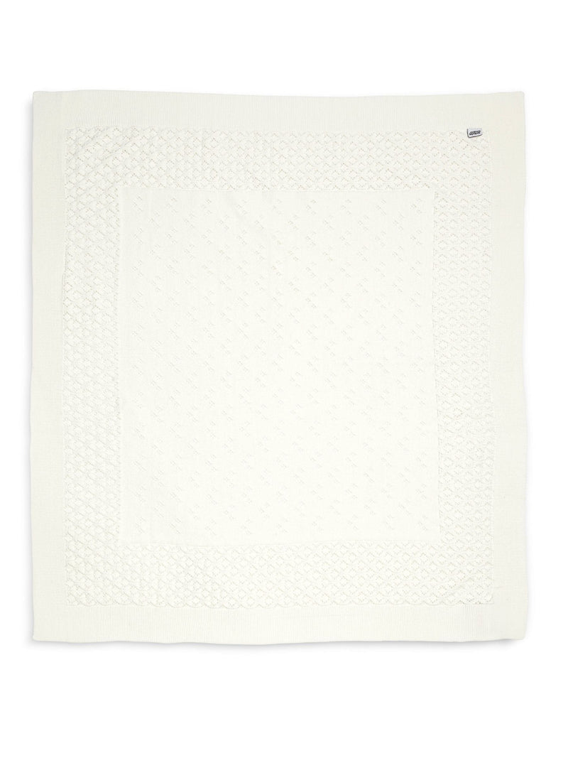 Mamas & Papas cream pointelle small knitted blanket (British brand)
