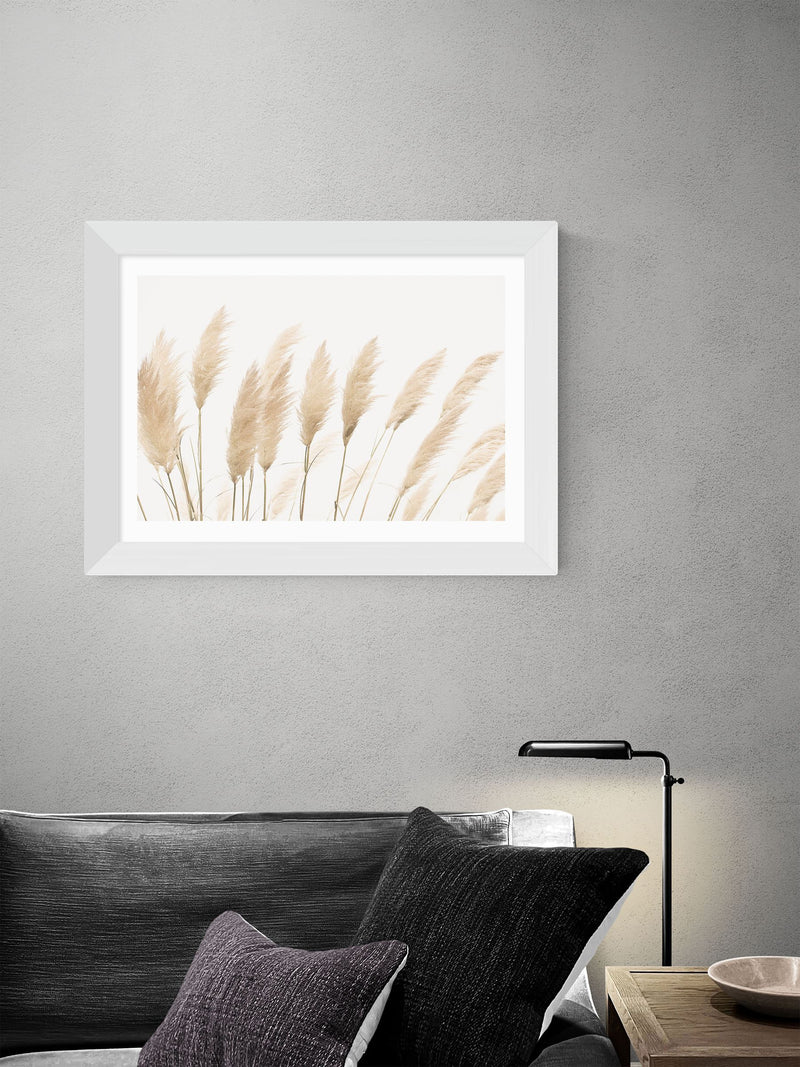 East End Prints white pampas framed print - British product