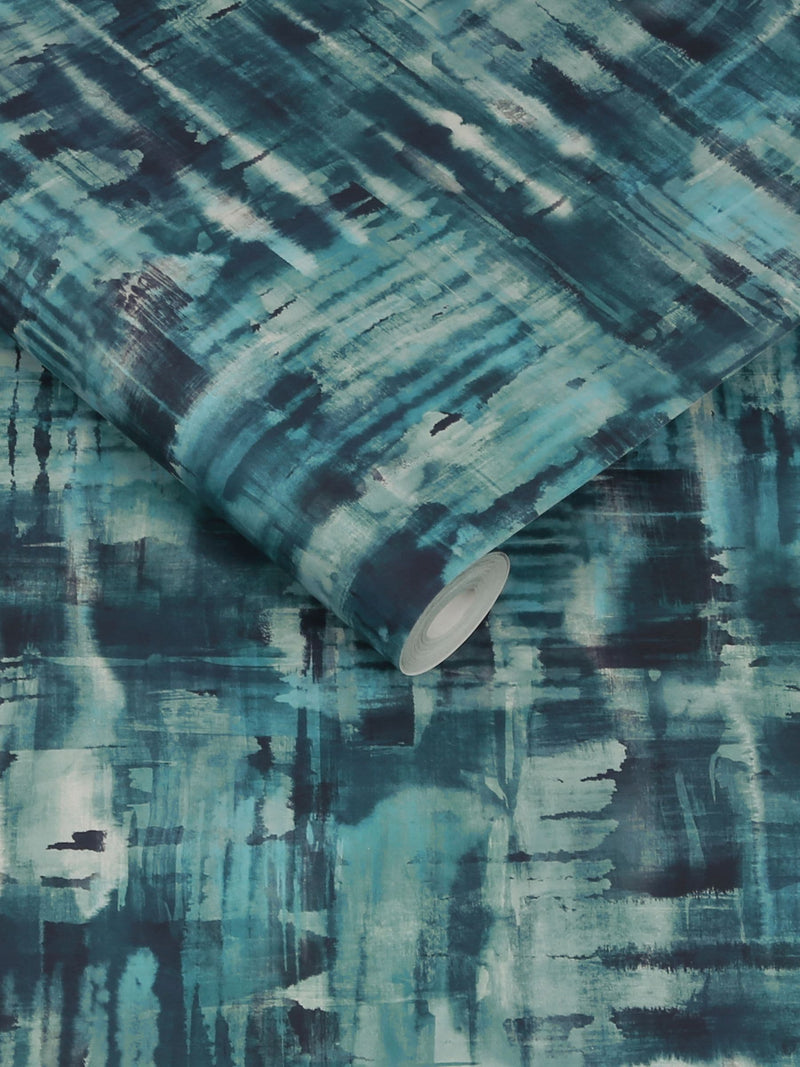Graham & Brown Blue Reecho wallpaper sample - British product