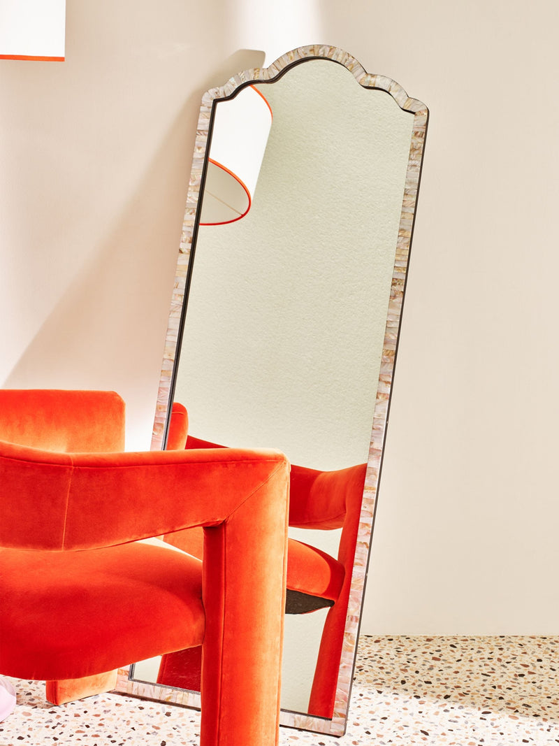 Oliver Bonas Natural Mila Mother of Pearl Full Length Mirror