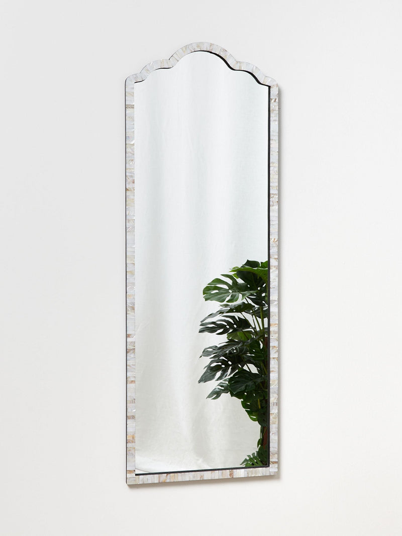 Oliver Bonas Natural Mila Mother of Pearl Full Length Mirror