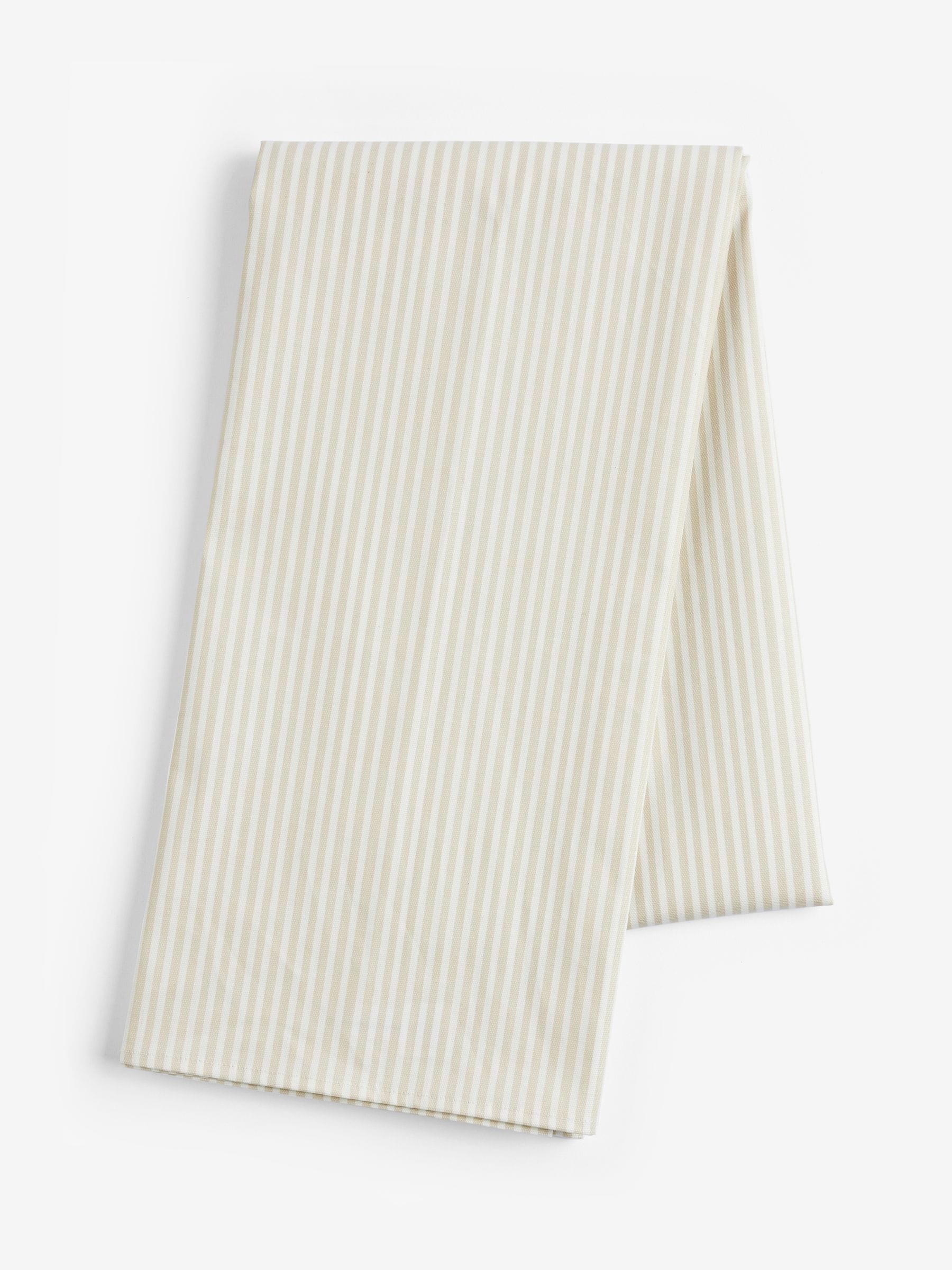 Natural Stripe Wipe Clean Tablecloth