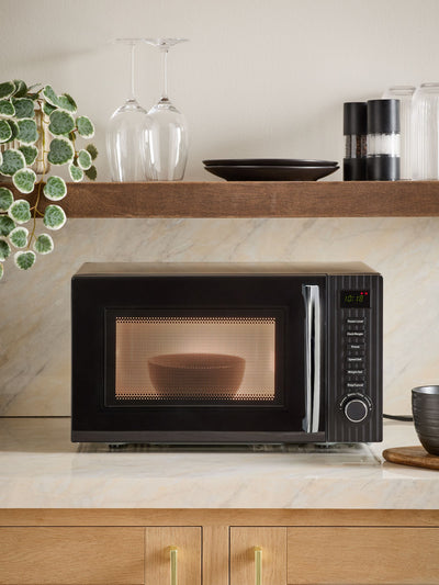 Svart elegant 700W 20L benkeplate mikrobølgeovn