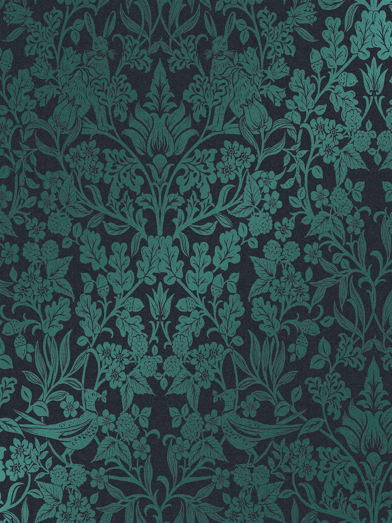 Graham Brown Hartley Damask wallpaper sample teal navy, imported from the UK