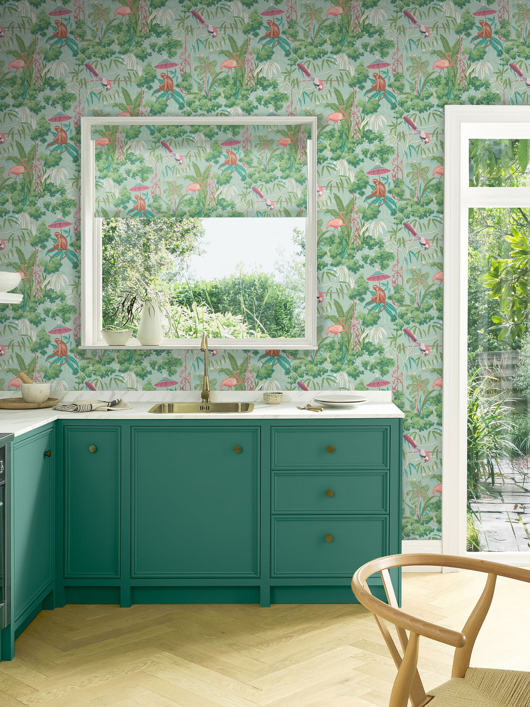 Graham & Brown Curious Canopy Day wallpaper sample (British brand)