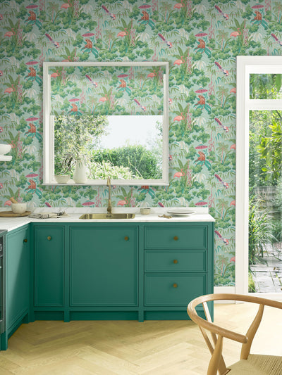 Next Graham & Brown Blue Curious Canopy Day Wallpaper Sample- Buy online at McGrocer