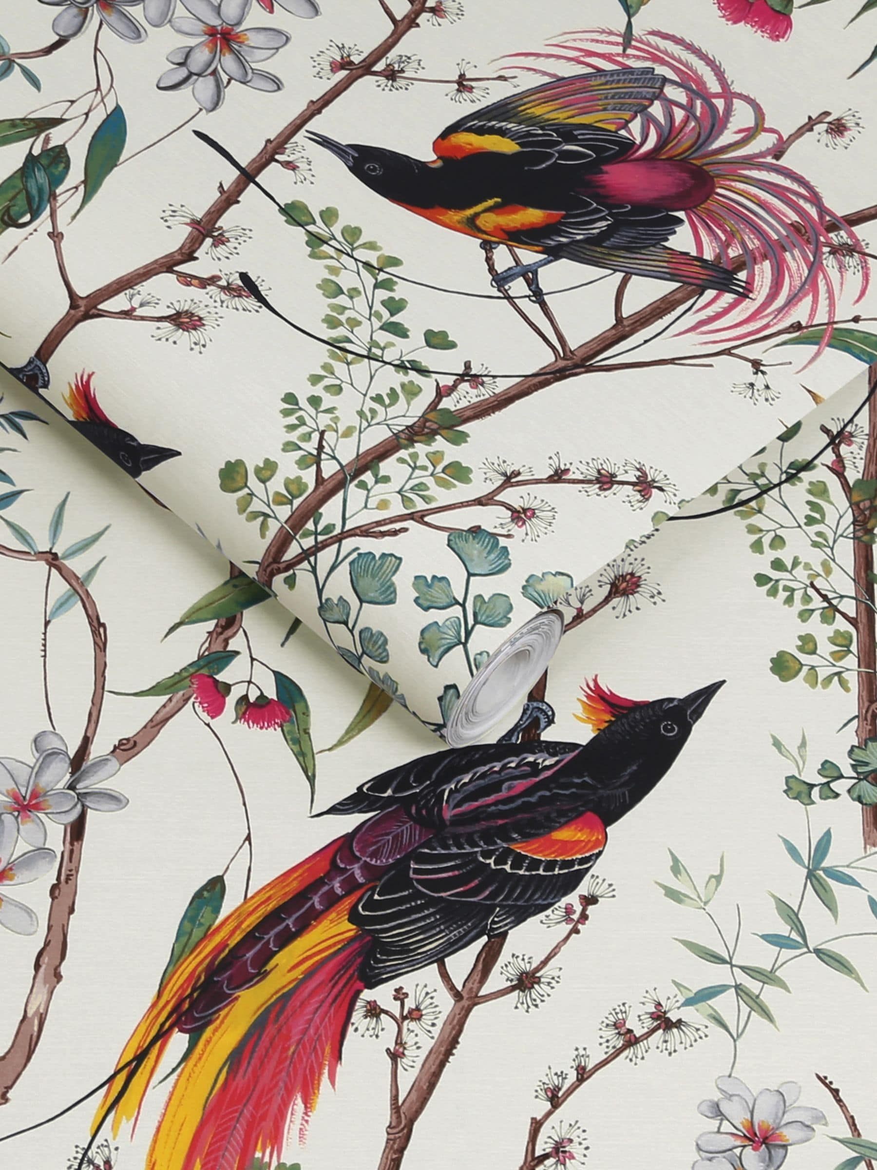 Graham & Brown Clavering Birds Day wallpaper sample, UK version