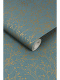 Clarissa Hulse blue gypsophila decorative paper with soft gold print (British brand)