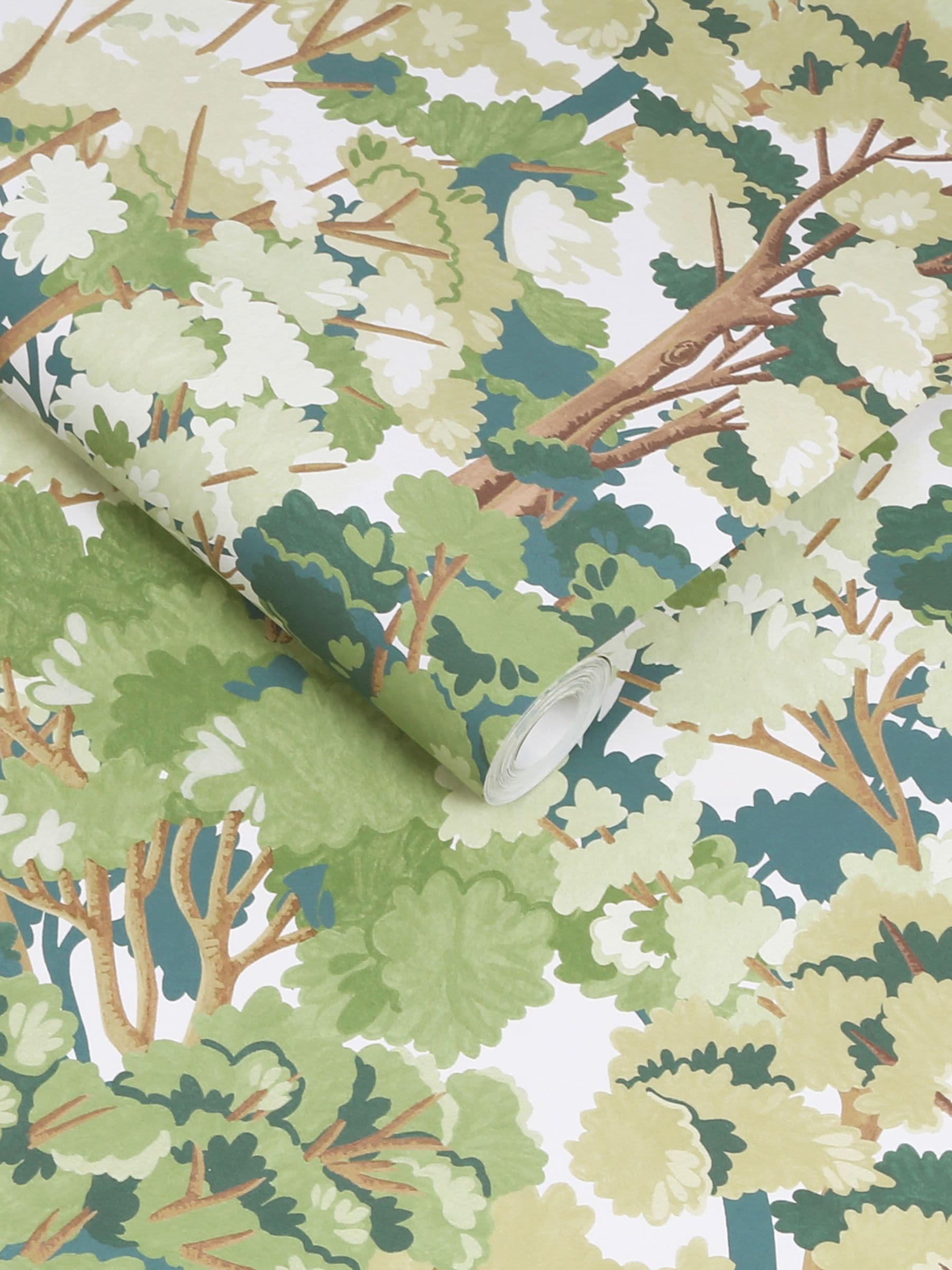 Graham & Brown wallpaper sample Green Folklore Tree, UK version