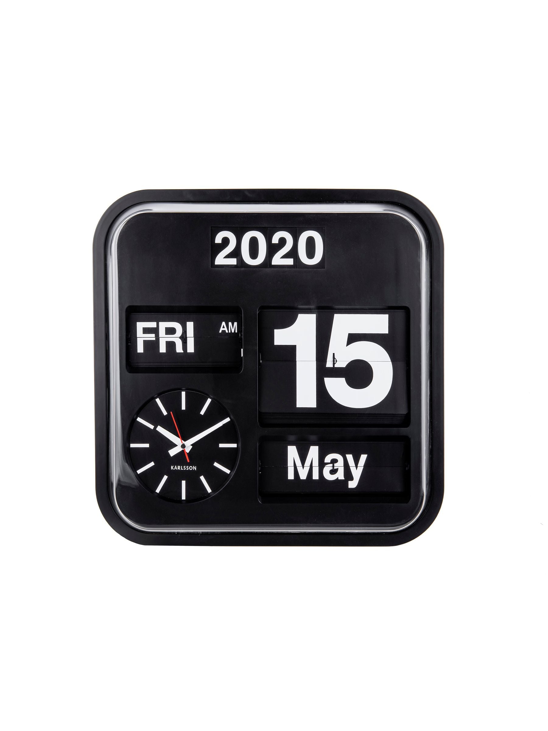 Karlsson Black Big Flip wall clock 43cm (British brand)