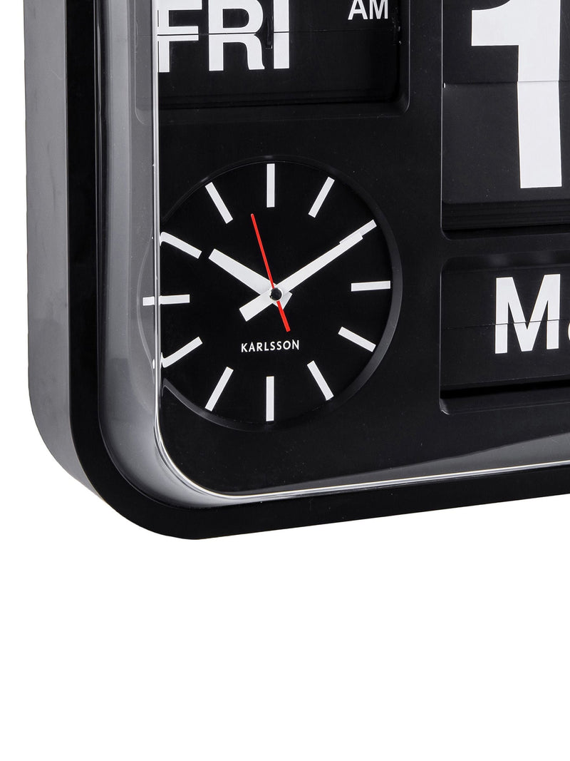 Karlsson Black Big Flip wall clock 43cm (British brand)