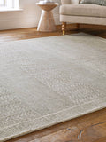 Sage green 100% wool rug distressed pattern - British product