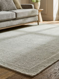 Sage green 100% wool rug distressed pattern - British product