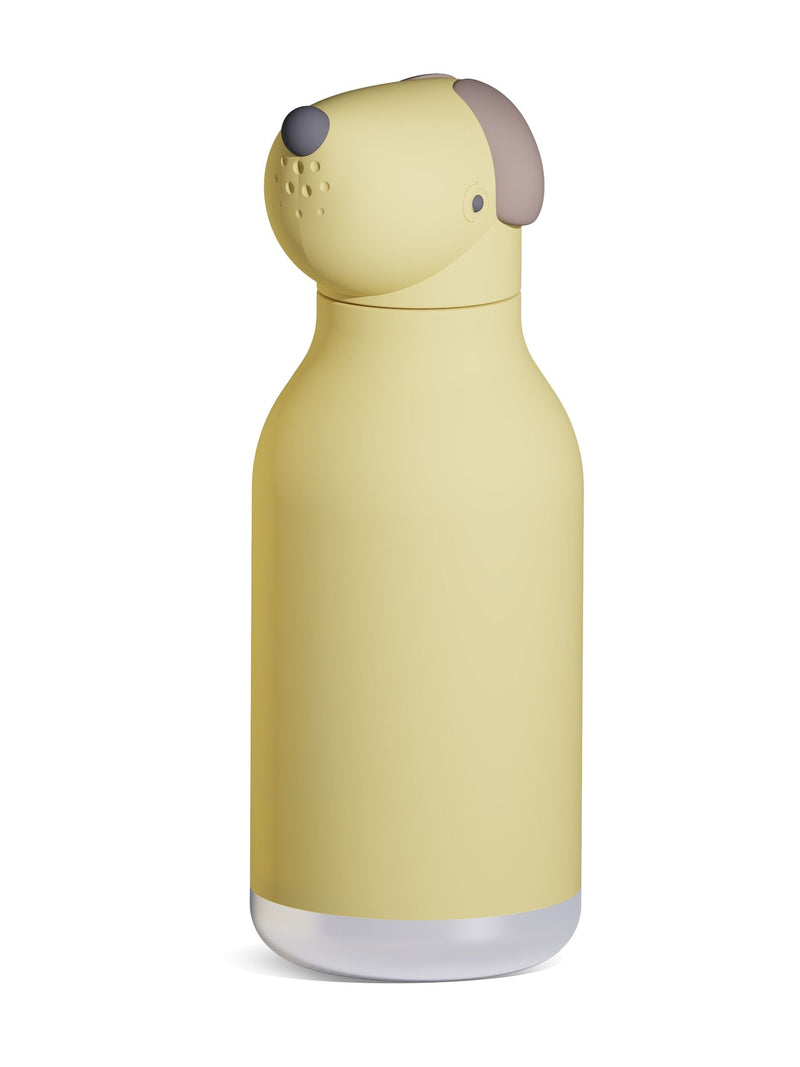 Stainless Steel Kids Water Bottle with Teddy Bear Lid, 16oz, Spill-Proof with Reusable Straw