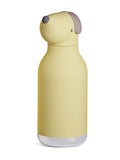 Stainless Steel Kids Water Bottle with Teddy Bear Lid, 16oz, Spill-Proof with Reusable Straw