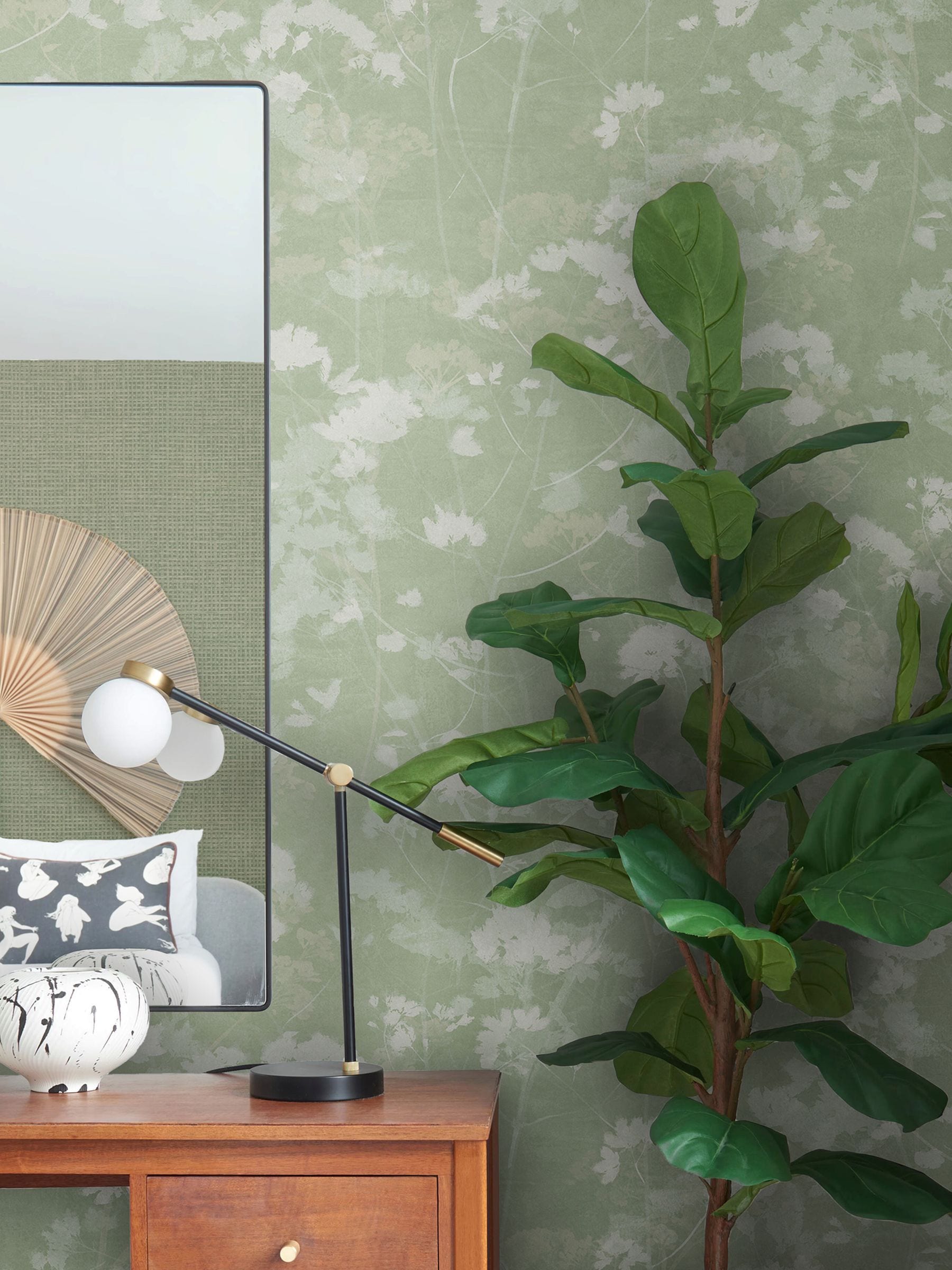Graham & Brown Calma Flower Press wallpaper sample A4 (British brand)