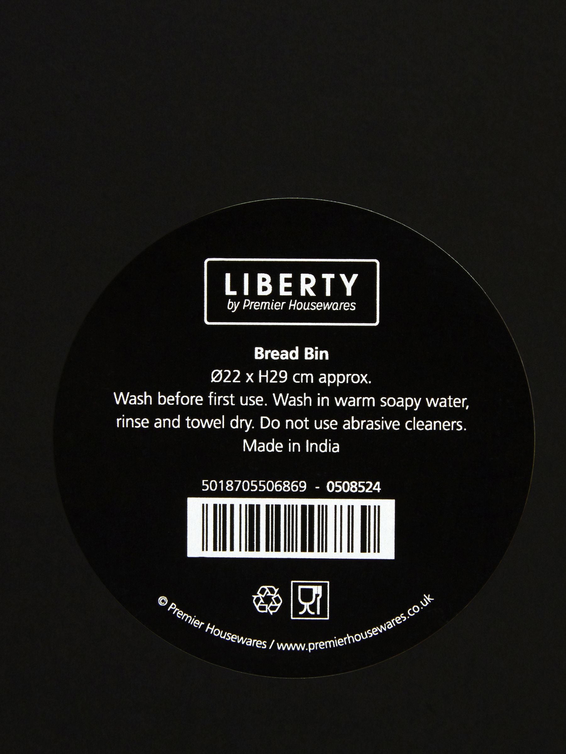 Maison by Premier black enamel bread bin, imported from the UK