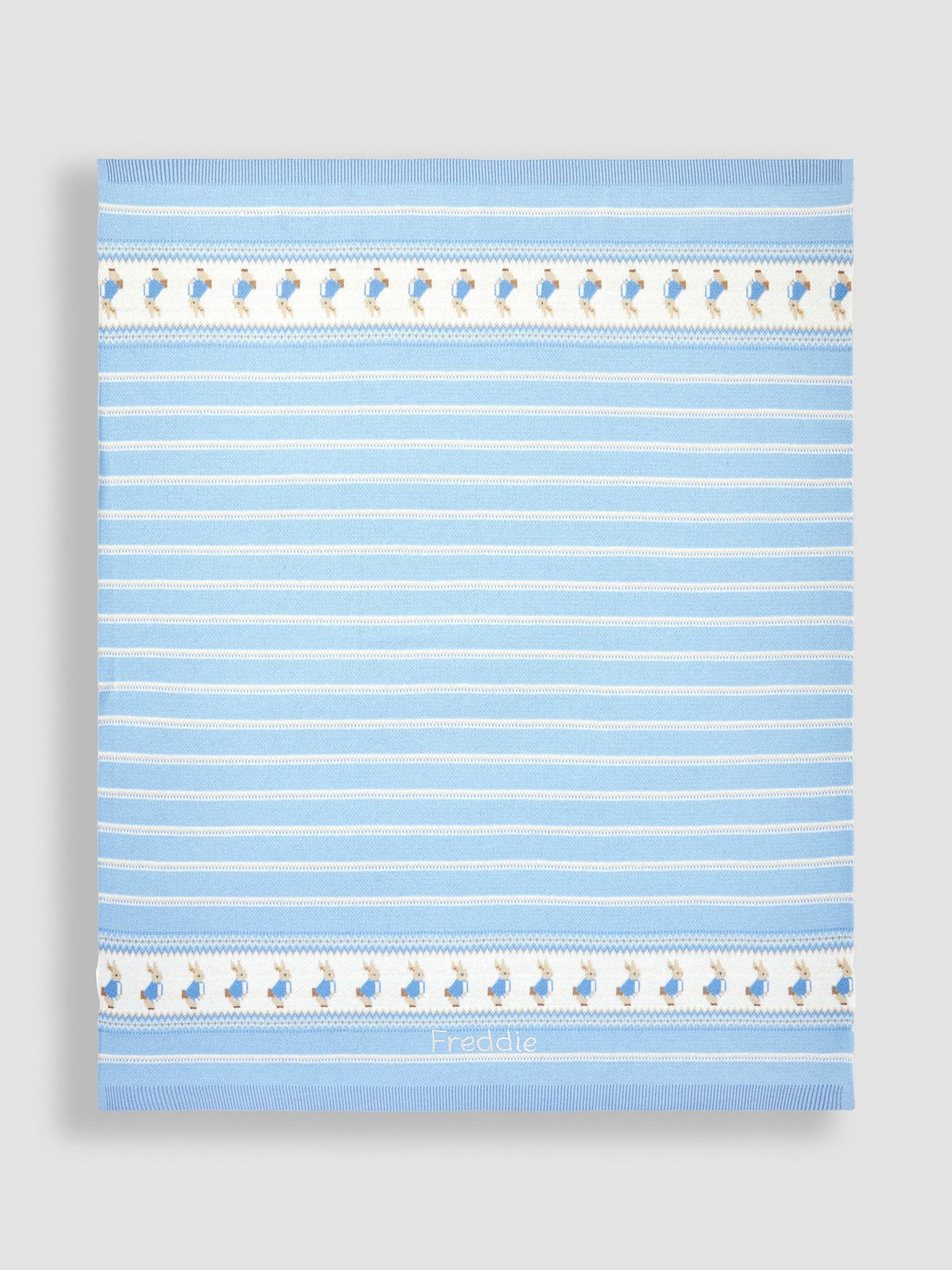 JoJo Maman Bébé Peter Rabbit knitted shawl blue 90x70cm - British product