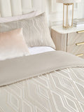Champagne Gold Diamond Jacquard Duvet Cover and Pillowcase Set - British product