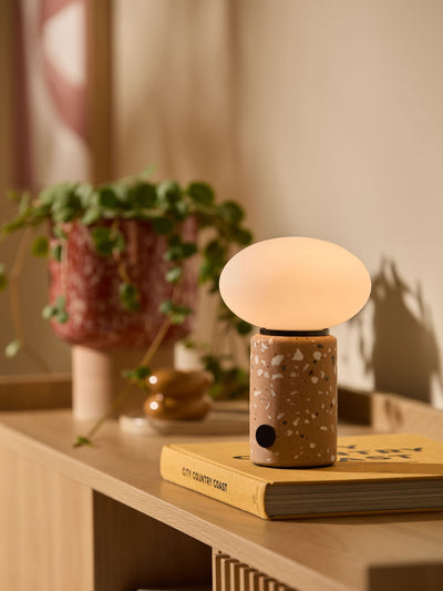 Next MADE.COM Mirissa Brown Terazzo USB Wireless Table Lamp- Buy online at McGrocer
