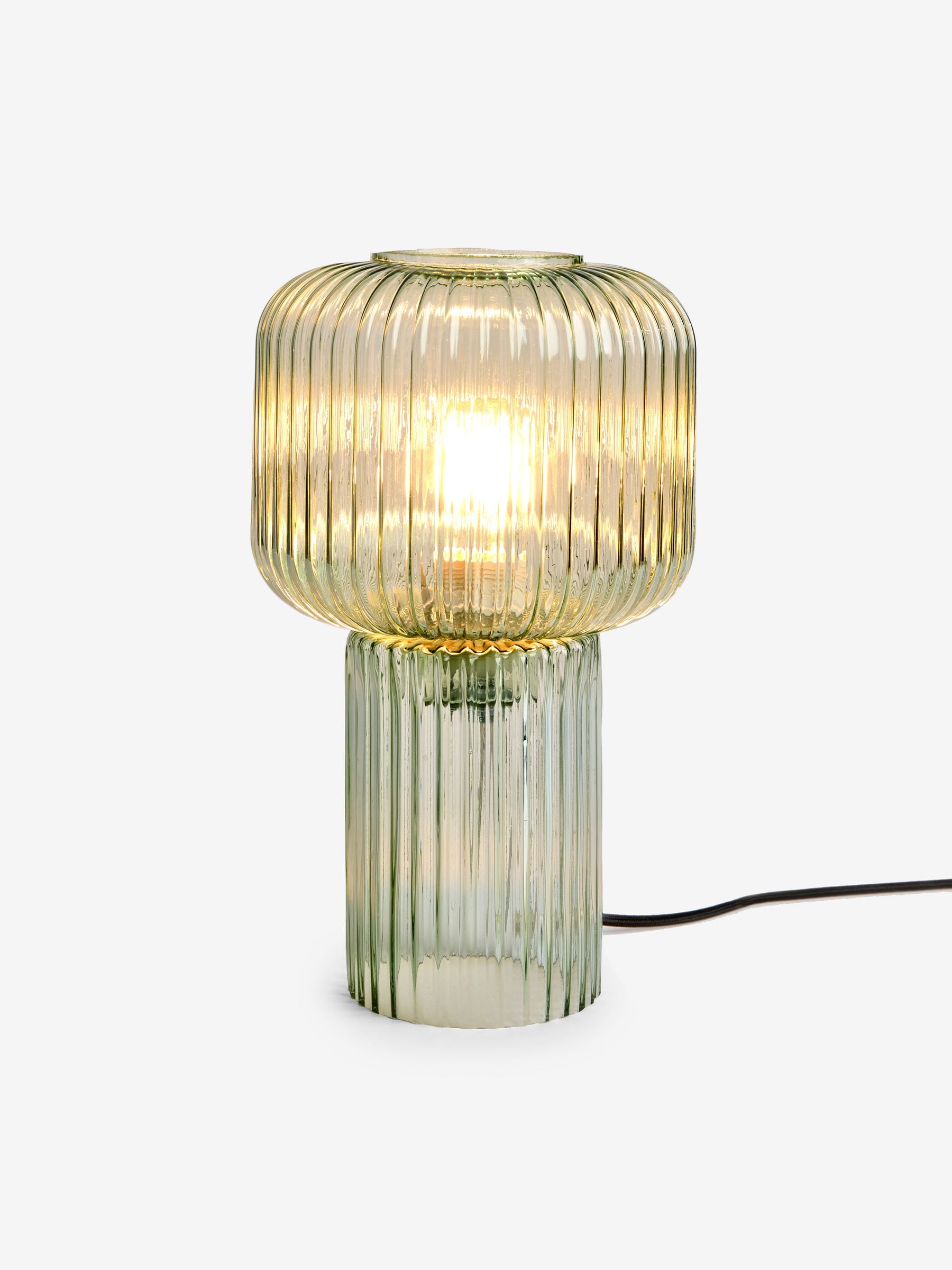 MADE.COM Briz table lamp green glass shade - British product