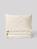 Natural tufted spot duvet cover and pillowcase set, imported from the UK