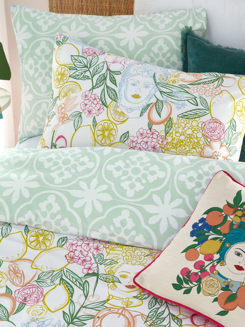 Taormina Floral Reversible Duvet Cover and Pillowcase Set - British product