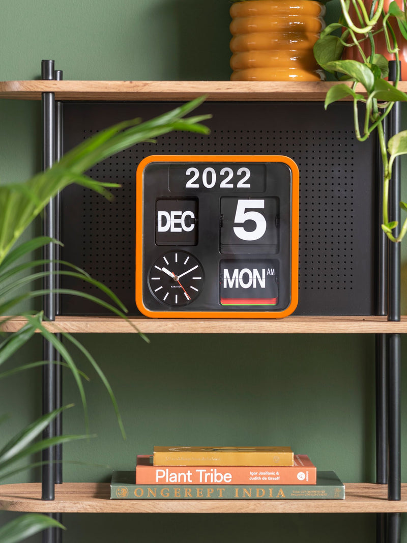 Karlsson Orange Mini Flip wall clock, UK version