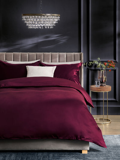 Next Burgundy Red 400 Thread Count Egyptian Cotton Sateen Duvet Cover and Pillowcase Set- Buy online at McGrocer