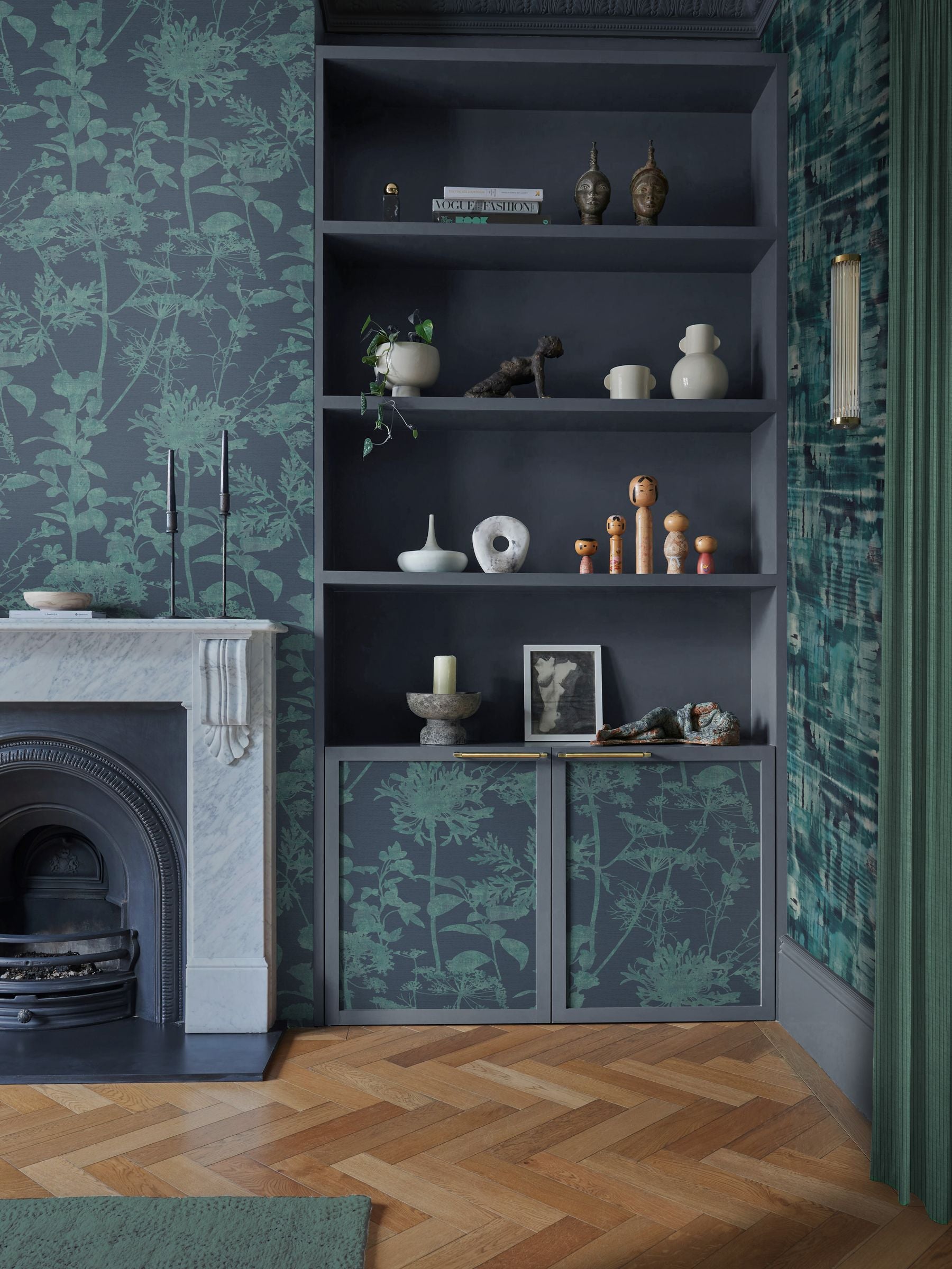 Graham & Brown Esther Teal wallpaper sample (British brand)