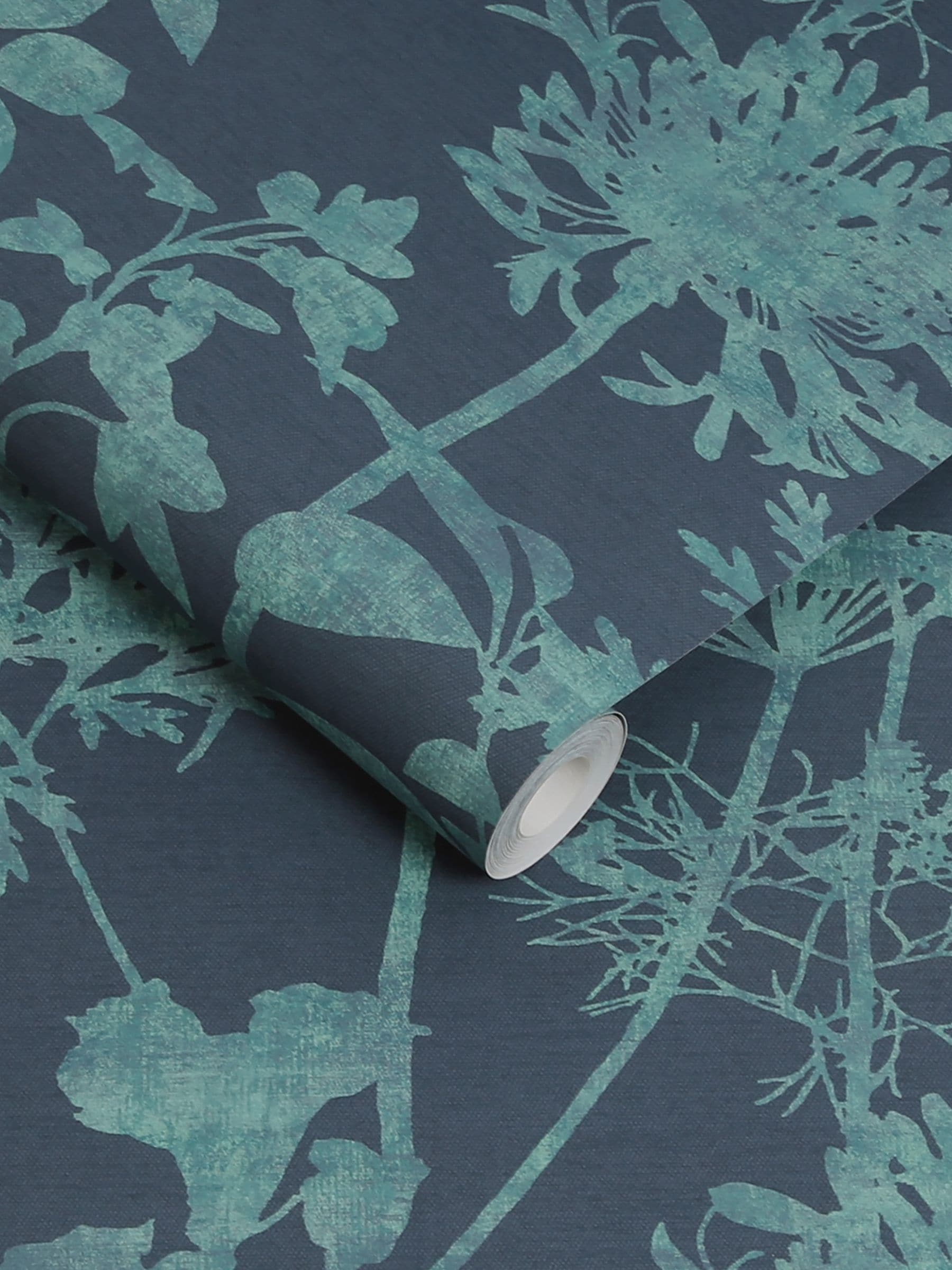 Graham & Brown Esther Teal wallpaper sample (British brand)