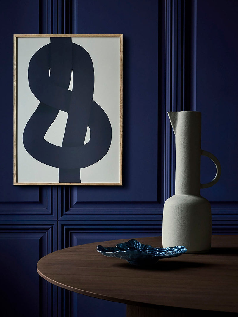 Paper Collective Black The Knot framed wall art print in natural oak frame, imported from the UK