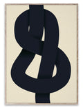 Paper Collective Black The Knot framed wall art print in natural oak frame, imported from the UK
